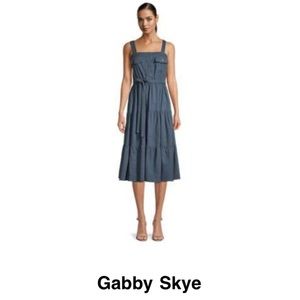🆕 Gabby Skye Dress Flap Pocket Sleeveless size 14 Navy